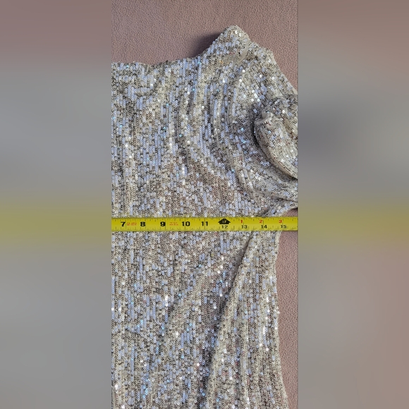 Z SUPPLY Sequin Mini Dress Size M Silver Lined NWT Style ZD234255S RN135090 - Picture 8 of 11
